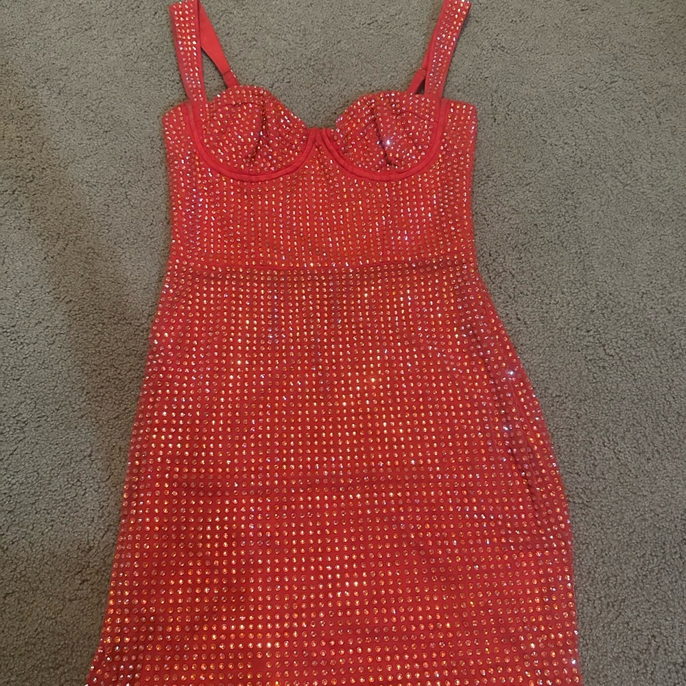 Oh Polly Red Sequin Mini Dress